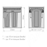 PROBOX LT F45 Система сортировки и хранения, 2 емкости (2x27), креп. фасада, полн.выдв., плавн.закр., графит BRD452-54DG, фото 4