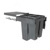 PROBOX LT F45 Система сортировки и хранения, 3 емкости (2x9+1x27), креп. фасада, полн.выдв., плавн.закр., цвет графит BRD453-45HDG, фото 1