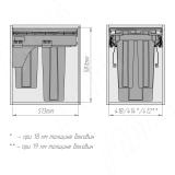 PROBOX LT F45 Система сортировки и хранения, 3 емкости (2x9+1x27), креп. фасада, полн.выдв., плавн.закр., цвет графит BRD453-45HDG, фото 4