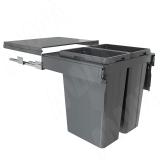 PROBOX LT F60 Система сортировки и хранения, 2 емкости (2x35), креп. фасада, полн.выдв., плавн.закр., цвет графит BRD602-70HDG, фото 1