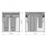 PROBOX LT F60 Система сортировки и хранения, 4 емкости (2x9+2x27), креп. фасада, полн.выдв., плавн.закр., цвет графит BRD604-72HDG, фото 4