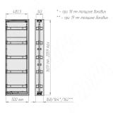 ELEMENT Колонна выдвижная 200мм, сборная, 5 корзин, Н=1660-2060, к-т, графит CLST.3521.20HFS.GR, фото 3