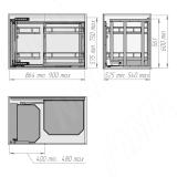 ELEMENT CORE механизм для углового корпуса, 2 уровня, к-т, левый, графит CSMC.221.45LFS.GR, фото 1