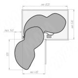 ELEMENT FLOW механизм для углового корпуса, 2 уровня, к-т, левый, графит CSPC.221.45LFS.GR, фото 2