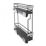 GALAXY Двухуровневая корзина 150 мм, эллипт. прут, противоск., с компл. креплений, с боковым крепл. лев., направл. плавн. закр. Nova Pro, графит ELQGM152SXPRPOMASVGF, фото 1