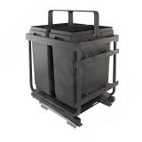 KOMBI 2.0 M45W Система сортировки и хранения, 2 емкости (30л+30л), креп. фасада, полн.выдв., плавн.закр., направл. Nova Pro, без крышек. KOMBI2GME452SCGM, фото 1