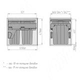 PROBOX F40 Система сортировки и хранения, 2 емкости (2x24), креп. фасада, полн.выдв., плавн.закр., крышка-полка, графит MBN402-48DGMID, фото 5