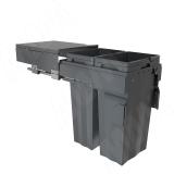 PROBOX F40 Система сортировки и хранения, 2 емкости (2x31), креп. фасада, полн.выдв., плавн.закр., крышка-полка, графит MBN402-62DGMID, фото 1