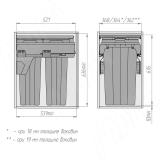 PROBOX F40 Система сортировки и хранения, 2 емкости (2x31), креп. фасада, полн.выдв., плавн.закр., крышка-полка, графит MBN402-62DGMID, фото 5