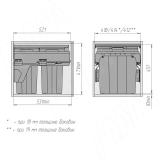 PROBOX F45 Система сортировки и хранения, 2 емкости (2x28), креп. фасада, полн.выдв., плавн.закр., крышка-полка, графит MBN452-56DGMID, фото 5