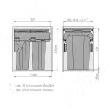 PROBOX F45 Система сортировки и хранения, 2 емкости (2x37), креп. фасада, полн.выдв., плавн.закр., крышка-полка, графит MBN452-74DGMID, фото 5