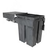 PROBOX F45 Система сортировки и хранения, 3 емкости 69л (2x16+1x37), креп. фасада, полн.выдв., плавн.закр., крышка-полка, графит MBN453-69DGMID, фото 1