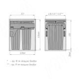 PROBOX F45 Система сортировки и хранения, 3 емкости 69л (2x16+1x37), креп. фасада, полн.выдв., плавн.закр., крышка-полка, графит MBN453-69DGMID, фото 5