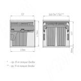 PROBOX F60 Система сортировки и хранения, 2 емкости (2x28), креп. фасада, полн.выдв., плавн.закр., крышка-полка, графит MBN602-56DGMID, фото 5