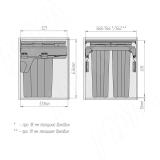 PROBOX F60 Система сортировки и хранения, 2 емкости (2x37), креп. фасада, полн.выдв., плавн.закр., крышка-полка, графит MBN602-74DGMID, фото 5