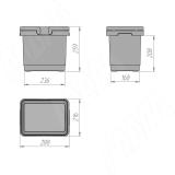 SINGLE M Ведро с ручками, пластик, объем 12л, H=260мм, цвет серый ME12G, фото 3