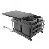 KOMBI 2.0 MINI M45W Система сортировки и хранения, 3 емкости (16л+7л+7л), креп. фасада, полн.выдв., плавн.закр. направл. Nova Pro, крышка-полка MKOMBI2GME453SCGMRF, фото 1