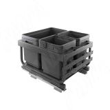 KOMBI 2.0 MINI M45W Система сортировки и хранения, 3 емкости (16л+7л+7л), креп. фасада, полн.выдв., плавн.закр. направл. Nova Pro, крышка-полка MKOMBI2GME453SCGMRF, фото 2