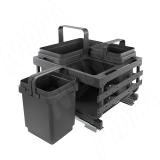 KOMBI 2.0 MINI M45W Система сортировки и хранения, 3 емкости (16л+7л+7л), креп. фасада, полн.выдв., плавн.закр. направл. Nova Pro, крышка-полка MKOMBI2GME453SCGMRF, фото 3