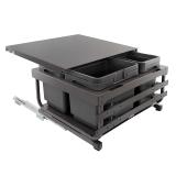 KOMBI 2.0 MINI M60W Система сортировки и хранения, 4 емкости (12л+12л+7л+7л), креп. фасада, полн.выдв., плавн.закр. направл. Nova Pro, крышка-полка MKOMBI2GME604SCGMRF, фото 1