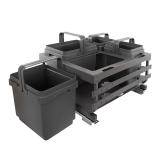 KOMBI 2.0 MINI M60W Система сортировки и хранения, 4 емкости (12л+12л+7л+7л), креп. фасада, полн.выдв., плавн.закр. направл. Nova Pro, крышка-полка MKOMBI2GME604SCGMRF, фото 3