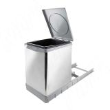 TOWER Система сортировки и хранения, 1 емкость (18л), авт. крышка, нижнее крепление, пластик+нерж.сталь PAI609/1, фото 1