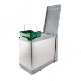 TOWER Система сортировки и хранения, 2 емкости (16л+10л), авт. крышка, нижнее крепление, пластик+алюминий PAL605/1 ALL, фото 3