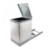 TOWER Система сортировки и хранения, 1 емкость (18л), авт. крышка, нижнее крепление, пластик+алюминий PAL609/1 ALL, фото 1