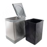 TOWER Система сортировки и хранения, 1 емкость (18л), авт. крышка, нижнее крепление, пластик+алюминий PAL609/1 ALL, фото 2