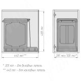 TOWER Система сортировки и хранения, 1 емкость (18л), авт. крышка, нижнее крепление, пластик PAP609/1, фото 3
