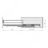 ELEMENT Корзина одноуровневая 4S 800мм с креп.к фасаду, направляющие полн. выдвижения, плав. закрывания, графит PBB4.B121.80SF.GR, фото 4