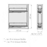 ELEMENT Двухуровневая корзина 150 мм (бутылочница), направляющие полн. выдвижения, плав. закрывания, графит, левая PBBB.B221.15LF.GR, фото 4