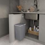 EASY Ведро для мусора подвесное 24л с крышкой, с крепежом, цвет серый базальт RAL7012 PBDSPSG44C97, фото 4