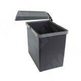 SWING 2.0 Ведро для мусора подвесное 15л с крышкой, с крепежом, цвет серый RAL7042 PBNASG28, фото 2