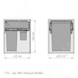 BLOCK 2.0 Система сортировки и хранения 450мм, 2 емкости (35л+12л), крепление к боков., напр. полн. выдвиж., плавн. закр. PBR A4245A, фото 5