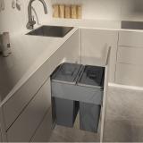 BLOCK 2.0 Система сортировки и хранения 450мм, 2 емкости (35л+35л), крепление к боков., напр.полн. выдвиж., плавн. закр. PBR A4745A, фото 6