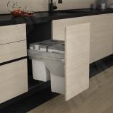 GLOBE 45. Система сортировки и хранения, 3 емк.: 30л+10л+9л, креп. фасада, полн.выдв., плавн.закр., напр. Nova Pro PGTM453MG, фото 2