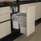 GLOBE EVO 45 система сортировки и хранения, 3 емк.: 30л+10л+9л, крышка-разделитель, креп. фасада, полн.выдв., плавн.закр., напр. Nova Pro PGTM453RFG, фото 2
