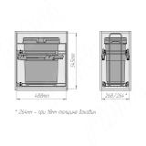 KOMBI 30 Система для утилизации/хранения, 1 емк.: 30л, креп. фасада, полн.выдв., плавн.закр., напр. Nova Pro PKBGME301MG, фото 3