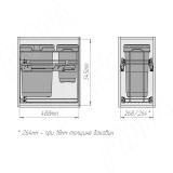 KOMBI 30 Система для утилизации/хранения, 2 емк.: 20л+9л, креп. фасада, полн.выдв., плавн.закр., напр. Nova Pro PKBGME302MG, фото 3