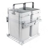 KOMBI 45 Система сортировки и хранения, 2 емкости (30л+30л), крепл. фасада, полн. выдвиж., плавн. закр., направл. Nova Pro PKBGME452MG, фото 1