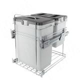 KOMBI 45 Система для утилизации/хранения, 3 емк.: 30л+10л+9л, к креп. фасада, полн.выдв., плавн.закр., напр. Nova Pro PKBGME453MG, фото 2