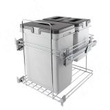 KOMBI 50 Система сортировки и хранения, 3 емкости (30л+10л+9л), крепл. фасада, полн. выдвиж., плавн. закр., направл. Nova Pro PKBGME503MG, фото 2