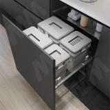 KOMBI 60. Система сортировки и хранения, 4 емкости (20л+20л+10л+9л), крепл. фасада, полн. выдвиж., плавн. закр., направл. Nova Pro PKBGME604MG, фото 6