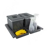 METROPOLIS Система сортировки и хранения, фасад 600мм, 2 емкости с крышкой (12л+12л), цвет серый базальт PTC22060501FC97, фото 3