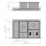 METROPOLIS Система сортировки и хранения, фасад 800мм, 3 емкости с крышкой (12л+12л+12л), цвет серый базальт PTC22080507FC97, фото 9