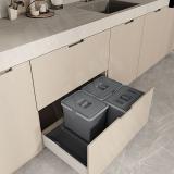 METROPOLIS Система сортировки и хранения, фасад 800мм, 3 емкости с крышкой (15л+15л+15л), цвет серый базальт PTC28080507FC97, фото 9