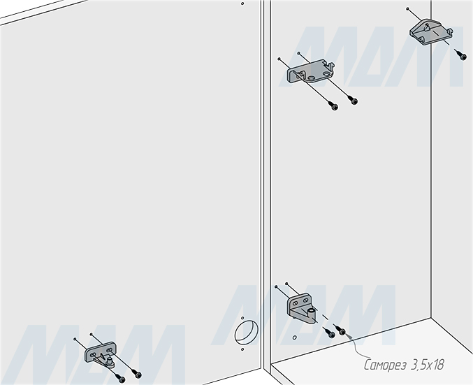Установка подвесного ведра LINEA 21 л с крышкой для мусора (артикул 6200MT1IX), схема 3