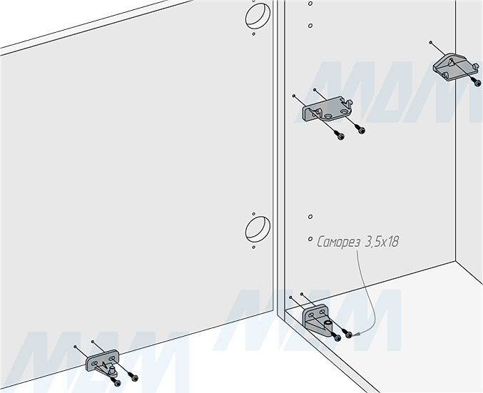Установка подвесного ведра LINEA 16 л с крышкой для мусора (артикул 6201B31PZ), схема 3
