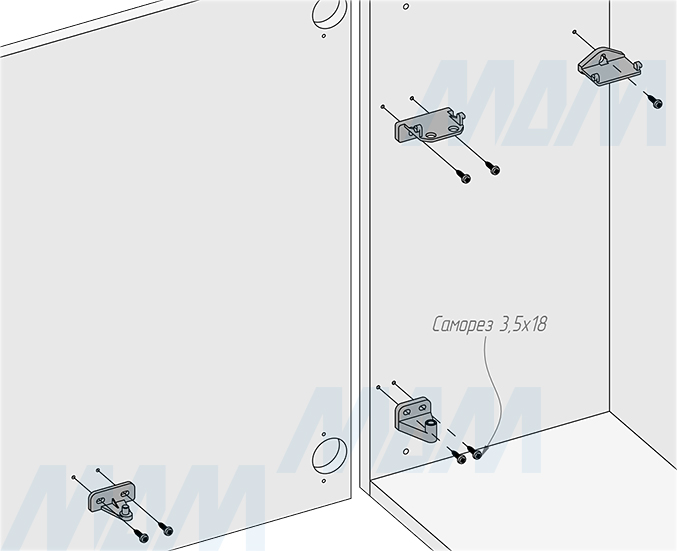Установка подвесного ведра LINEA 16 л с крышкой для мусора (артикул 6201MT1IX), схема 3